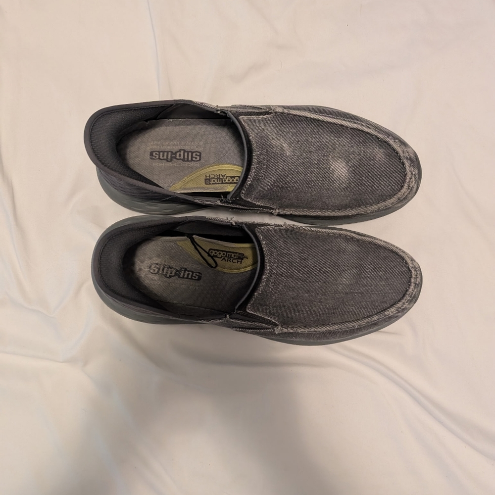 Skechers Gray Loafers Slip-Ons Casual Comfort